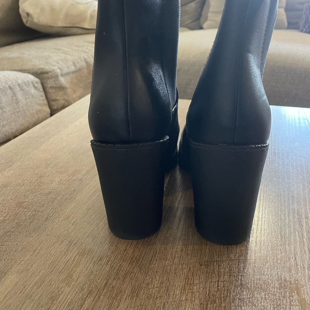 Black Leather Ankle Boots - Picture 3 of 5